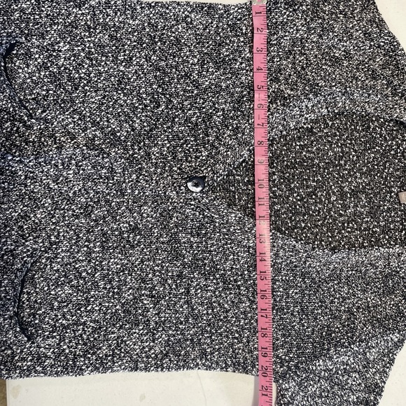 J. Jill Women's Long Cardigan XL with Button Black White Marble Size Small - Picture 7 of 9